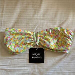 Kulani Kinis x Lounge V Strapless Bandeau bikini top NWT SIZE SMALL wild flower